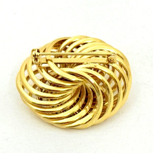 MCM Vintage Napier Gold Tone Spiral Knot Brooch/Pin Gold Tone - Picture 5 of 6
